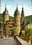 CPM Heidelberg Das Bruckentor mit Karl Theodor Denkmal 