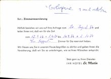 Lettre  Hotel Restaurant St Martin 