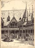 CPA Cour d'honneur de l'hotel Dieu de Beaune