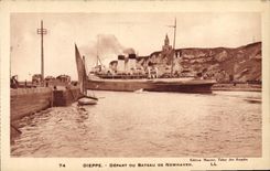 CPA Dieppe Depart du Bateau de Newhaven 