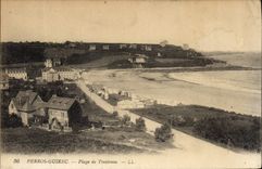 CPA Perros Guirec Plage de Trestraou 