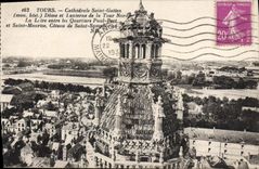 CPA Tours Cathedrale Saint Gatien Dome et Lanterne de la Tour Nord 