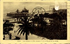 CPA Nice Les Jardins du Roi Albert et le Palais de la Jette 