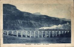 CPA Dauphine VIF Le viaduc Train