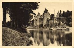 CPA La Douce France Bretagne Josselin Morbihan Les Bords de l'Oust et le Chateau 