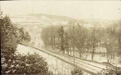 CARTE PHOTO Route sous la neige