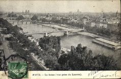 CPA Paris La Seine vue prise du Louvre 