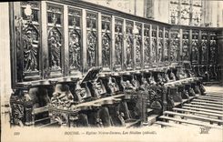 CPA Bourg Eglise Notre Dame Les Stalles detail 