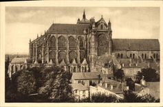 CPA Le Mans La Cathedrale Saint Julien La Rosace (XVe siecle)