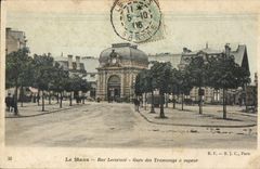 CPA Le Mans Rue Lecormie Gare des Tramways a vapeur