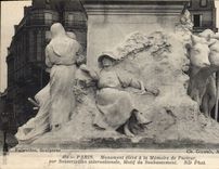 CPA Paris Monument eleve a la Memoire de Pasteur par Souscription internationale Motif du Soubasseme