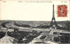 CPA Paris Vue sur la Tour Eiffel prise du Trocadero