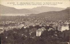 CPA la Savoie Aix les Bains (953 m d'altitude) Vue Generale et Lac du Bourget