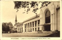 CPA Aix Les Bains L'ancien et le nouvel Etablissement Thermal (Petriaux arch)