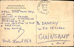 CPA Granville (Manche) Effet de Mer dans les Rochers sous le Jardin