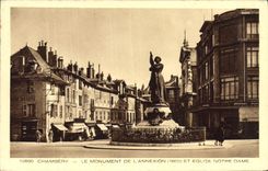 CPA Chambery Le Monument de l'annexion (1860) et Eglise Notre Dame