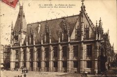 CPA Rouen Le Palais de Justice Façade sur la Rue Jeanne d'Arc