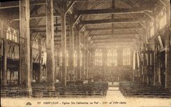 CPA Honfleur Eglise Ste Catherine La Nef