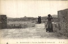 CPA Marseille Vue des Tourelles du Chateau d'If