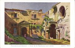 CPA Villeneuve les Avignon Cour de la Charireuse XIV siecle 