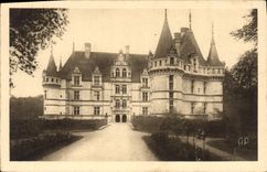 CPA Azay le Rideau I et L Le Chateau National facade nord l'entree 