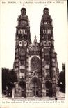 CPA Tours La Cathedrale Saint Gatien fut commencee en 1170 et achevee en 1547 