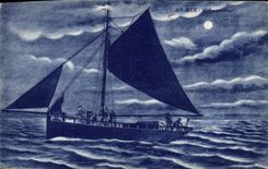 CPA Bateau En mer L'Appareillage 