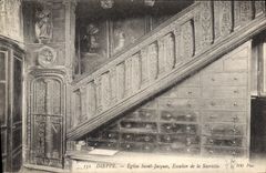 CPA Dieppe Eglise Saint Jacques Escalier de la Sacristie 