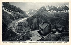 CPA Chamonix Mont Blanc la chaine du Mt Blanc et la mer de Glace depuis la Flegere 