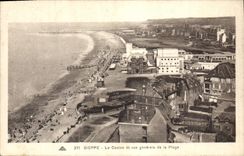 CPA Dieppe le Casino et vue generale de la plage 
