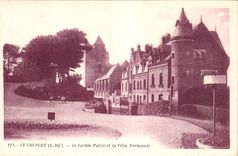 CPA Le Treport le jardin public et la villa Normande 