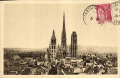 CPA Rouen Seine Inferieure vue generale et la cathedrale 