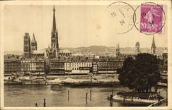 CPA Rouen Seine Inferieure Panorama sur la Cathedrale St Maclou et St Ouen 