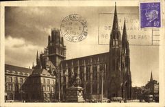 CPA Rouen place de l'hotel de ville Eglise Saint Ouen 