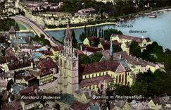 CPA Konstanz Bodensee Basilika m Rheinausflub 