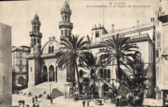 CPA Alger La Cathedrale et le Palais du Gouverneur 