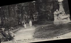 CPA Paris Parc Monceau Monument Guy de Maupassant Raoul Verlet 