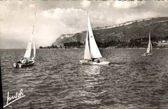 CPM Le lac du Bourget la Chambotte Bateaux