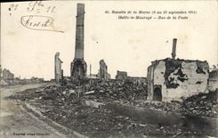 CPA Militaria Bataille de la Marne 6 au 12 sep 1914 Heillz le Maurupt rue de la poste 