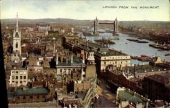 CPA London from the Monument piccadilly circus by night houses of parlaiment a river thamcs by night