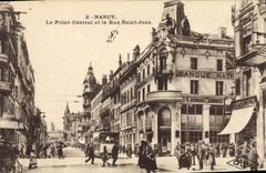 CPA Nancy Le Point Central et la Rue Saint Jean Tramway