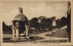 CPA Chatillon Coligny Le Chateau le puits sculpe par Jeane Goujon 