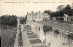 CPA Chatillon Coligny Loiret Le Chateau Magnifique terrasse avec Galirie du XVII siecle 