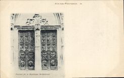 CPA Aix en Provence Portail de la Basilique Saint Sauveur 