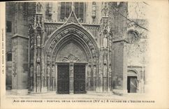 CPA Aix en Provence portail de la Cathedrale XV siecle 