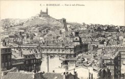 CPA Marseille vue a vol d'Oiseau 
