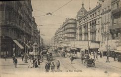 CPA Marseille la rue Noailles Tramway