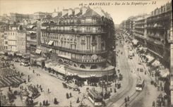 CPA Marseille Rue de la Republique Tramway