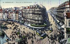 CPA Marseille Rue de la Republique Tramway 
