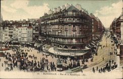 CPA Marseille Rue de la Republique Tramway